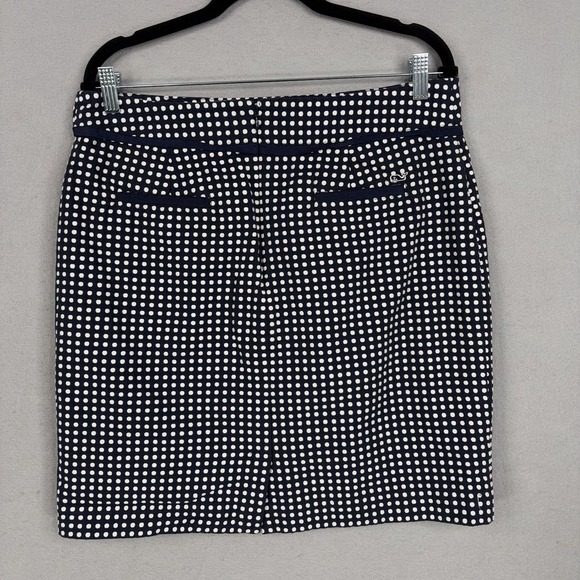 Vineyard Vines Skirt Womens 12 Blue White Polka Dot Cotton Lined Preppy Casual - Picture 6 of 13
